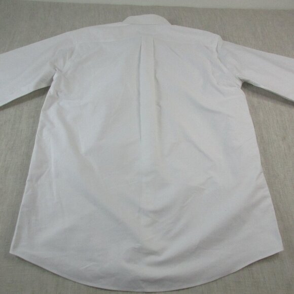 L.L. Bean Dress Shirt Mens 16 White Traditional Fit Collared Button Down 209410 - Picture 9 of 10